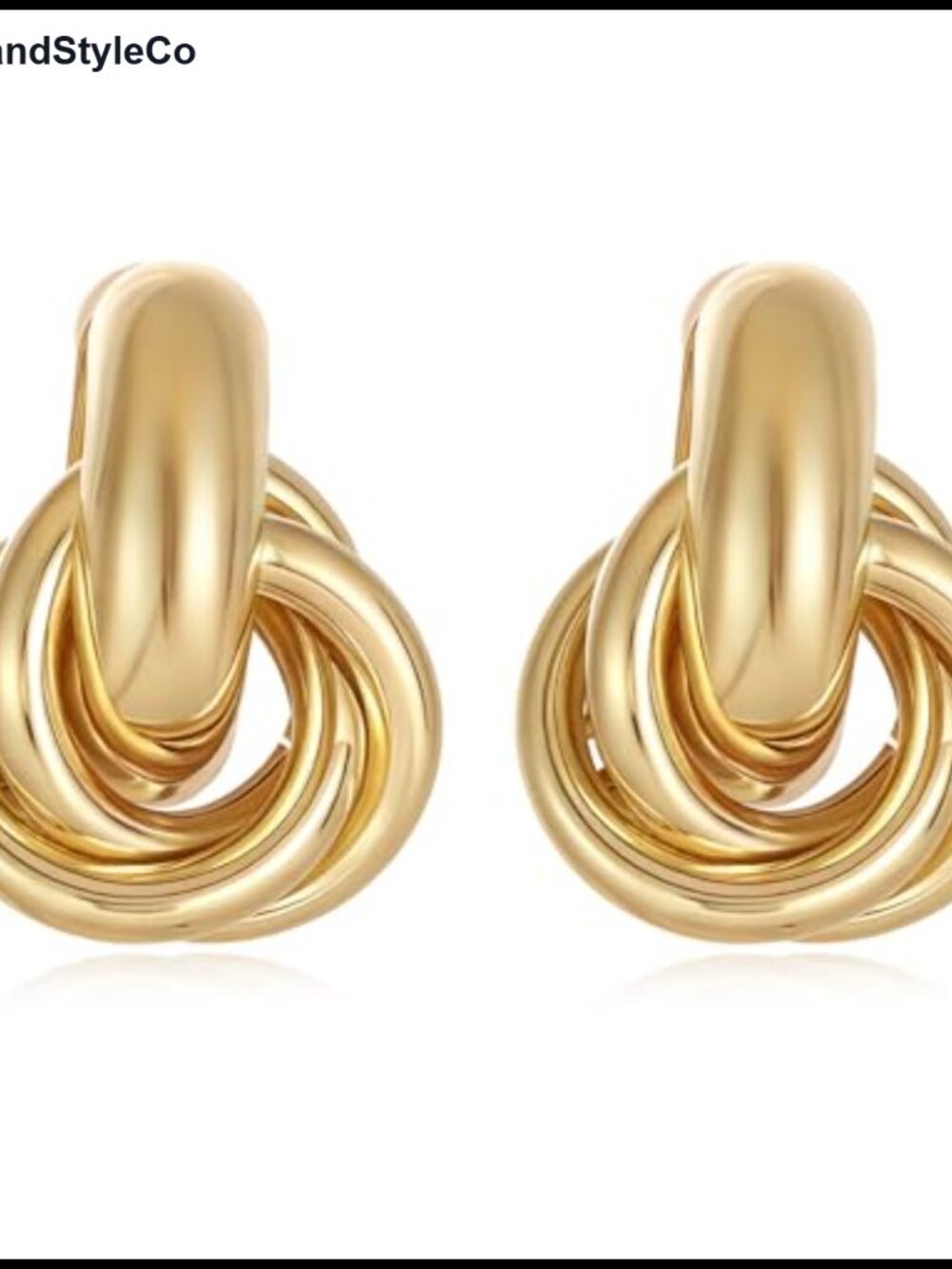 14K Gold Silver Knot Earrings for Women Heart Link Drop Dangle Statement